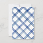 Chic Nautical Navy Blue Bow Wedding RSVP Karte (Rückseite)