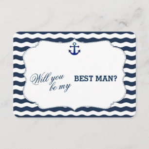Chic Nautical Navy Waves Anchor SEIN MEIN TRAUZEUG Einladung