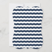 Chic Nautical Navy Waves Anchor Wedding Einladung (Rückseite)