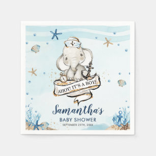 Chic Nautical Niedlich Elephant Boy Baby Dusche Serviette