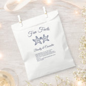 Chic Nautical Wedding Navy Blue Starfish Fun Fakte Geschenktütchen (Ausgeschnitten)