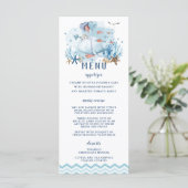 Chic Nautical Whale Blue Zickzack Boy Baby Dusche Programm (Stehend Vorderseite)