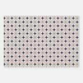 Chic Nautical White and Navy Blue Geschenkpapier Set (Vorderseite)