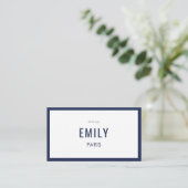 Chic Navy Beauty / Fashion QR Code Business Card Visitenkarte (Stehend Vorderseite)