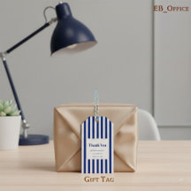Chic Navy Blau & Weiße Streifen Business Dankeschö