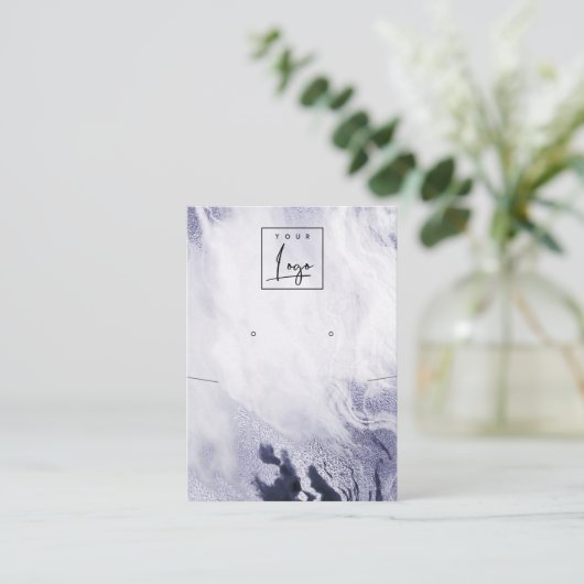 Chic Navy Blue Agate Necklace Logo-Display Visitenkarte (Stehend Vorderseite)