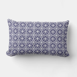 Chic Navy Blue Circle Geometric Muster Außenbereic Kissen Für Draußen