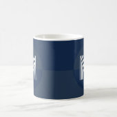 Chic Navy Blue Geometric Modern Monogram Kaffeetasse (Mittel)