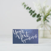 Chic Navy Blue Glitzer Gradient Typografie Terminkarte (Stehend Vorderseite)