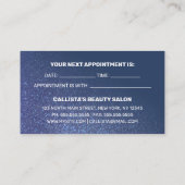 Chic Navy Blue Glitzer Gradient Typografie Terminkarte (Rückseite)