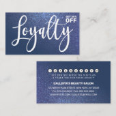 Chic Navy Blue Glitzer Gradient Typografie Treuekarte (Vorne/Hinten)