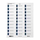 Chic Navy Blue Gold Agate Rücksendeadresse (Vorne)