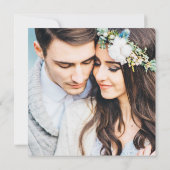 Chic Navy Blue Gold Botanical Save the Date Foto (Rückseite)