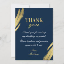 Chic Navy Blue Gold Elegante Geburtstag
