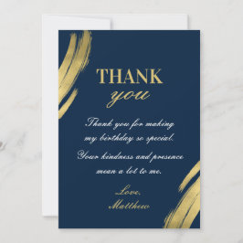 Chic Navy Blue Gold Elegante Geburtstag Einladung