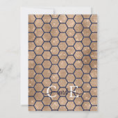 Chic Navy Blue Gold Glitzer Hexagon Geo Wedding Einladung (Rückseite)