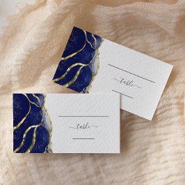 Chic Navy Blue Gold Ink Wedding Escort Platzkarte