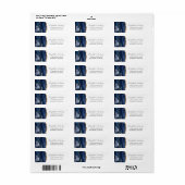 Chic Navy Blue Gold Wedding Rücksendeadresse (Vorne)