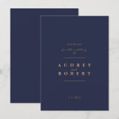 Chic Navy Blue Gold Wedding Save The Date (Vorne/Hinten)