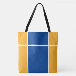 Chic Navy Blue Golden Yellow Split Racing Stripes Tasche