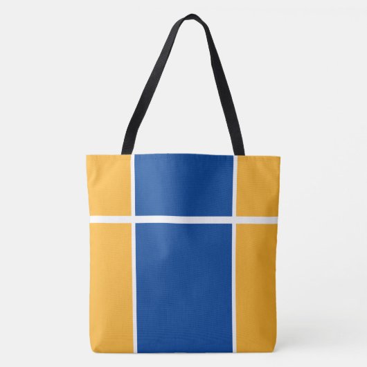 Chic Navy Blue Golden Yellow Split Racing Stripes Tasche (Vorderseite)