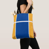 Chic Navy Blue Golden Yellow Split Racing Stripes Tasche (Von Nahem)