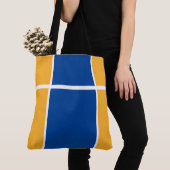Chic Navy Blue Golden Yellow Split Racing Stripes Tasche (Von Nahem)