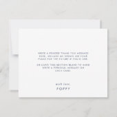 Chic Navy Blue Grad Cap Abschluss Danke Karte (Rückseite)