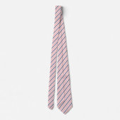 Chic Navy Blue Light Blush Pink Stripes Muster Krawatte (Rückseite)
