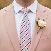 Chic Navy Blue Light Blush Pink Stripes Muster Krawatte