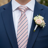 Chic Navy Blue Light Blush Pink Stripes Muster Krawatte