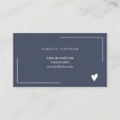 Chic navy blue logo skriptum danke visitenkarte (Rückseite)