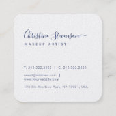 Chic Navy Blue Mandala Zeichne Skriptsignatur Quadratische Visitenkarte (Rückseite)