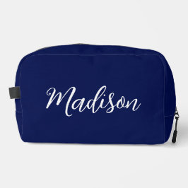 Chic Navy Blue Name Custom Handwritten Script Waschbeutel