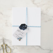 Chic Navy Blue Peony Floral Wedding Geschenkanhänger (Mit Garn)
