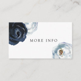 Chic Navy Blue Peony Floral Wedding Weitere Inform Begleitkarte