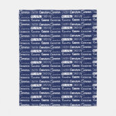 Chic Navy Blue Personalized Name Collage Fleecedecke (Vorderseite)