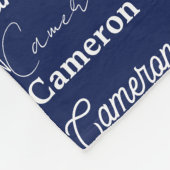 Chic Navy Blue Personalized Name Collage Fleecedecke (Ecke)