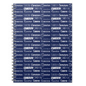 Chic Navy Blue Personalized Name Collage Notizblock (Vorderseite)
