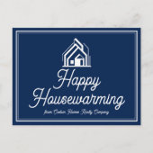 Chic Navy Blue Real Estate Company Custom Realtor Postkarte (Vorderseite)