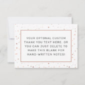 Chic Navy Blue & Rose Gold Foil Calligrafy Script Dankeskarte (Rückseite)