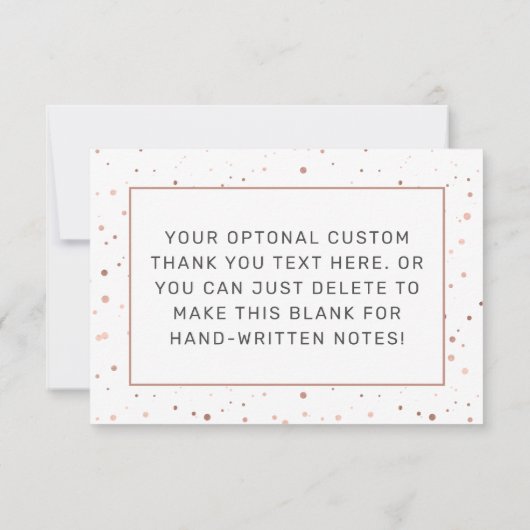 Chic Navy Blue & Rose Gold Foil Calligrafy Script Dankeskarte (Rückseite)