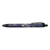 Chic Navy Blue Rose Gold Foil Marmor Kugelschreiber (Oberseite)