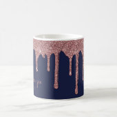 Chic Navy Blue Rose Gold Glitzer Sparkone Tropfen Kaffeetasse (Mittel)