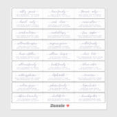 Chic Navy Blue Script Wedding Guest Address Labels (Blatt)