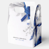 Chic Navy Blue & Silver Blume Ribbons Hochzeit Geschenkschachtel (Geöffnet)