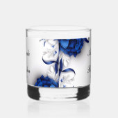 Chic Navy Blue & Silver Blume Ribbons Hochzeit Whiskyglas (Links)