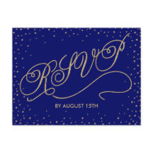 Chic Navy Blue und Gold Stars UAWG Postcard