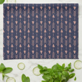 Chic Navy Blue und Rose Gold Foil Tribal Arrows Geschirrtuch (Gefaltet)