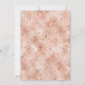 Chic Navy Blue und Rose Gold Glitzer Brautparty Einladung (Rückseite)